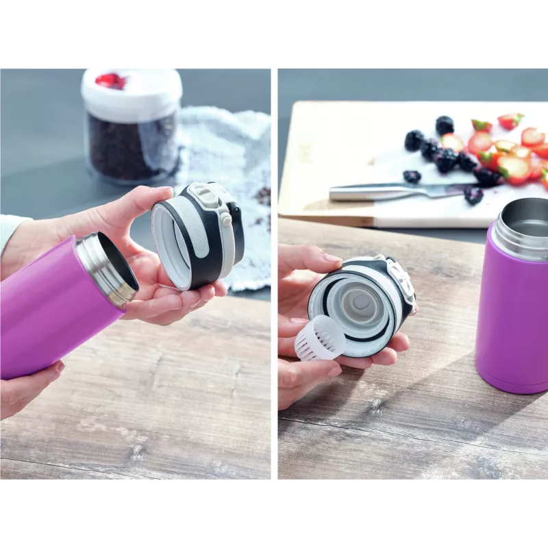 LEIFHEIT Thermos Flip 350 ml lila vakuumisolierte Flasche
