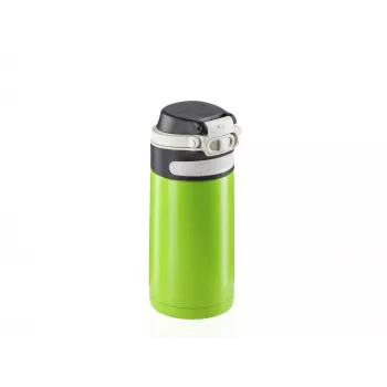 LEIFHEIT Thermo Mug Flip 350ml Grün - Doppelwandiger vakuumisolierter Thermobecher, auslaufsicher, 360° Trinköffnung