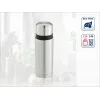 LEIFHEIT Thermos Coco 0,75L Vakuum-Isolierflasche, Edelstahl mit Glas-Innenbehälter, Silber