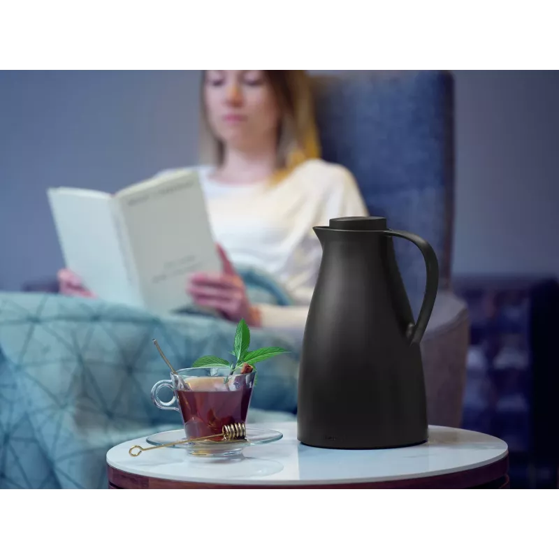 LEIFHEIT Thermos Harmonic Schwarz 1L Vakuum-Isolierkanne