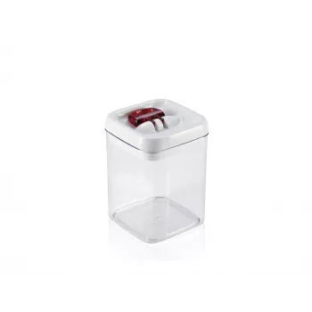 LEIFHEIT Fresh&Easy luftdichter Lebensmittelbehälter 1,6L, BPA-frei, transparent mit grünem Deckel
