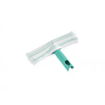 LEIFHEIT Fensterwischer M Handabzieher mit Click-System, 28 cm Gummiwischer, Ergonomischer Rutschfester Griff, Weiß/Grün