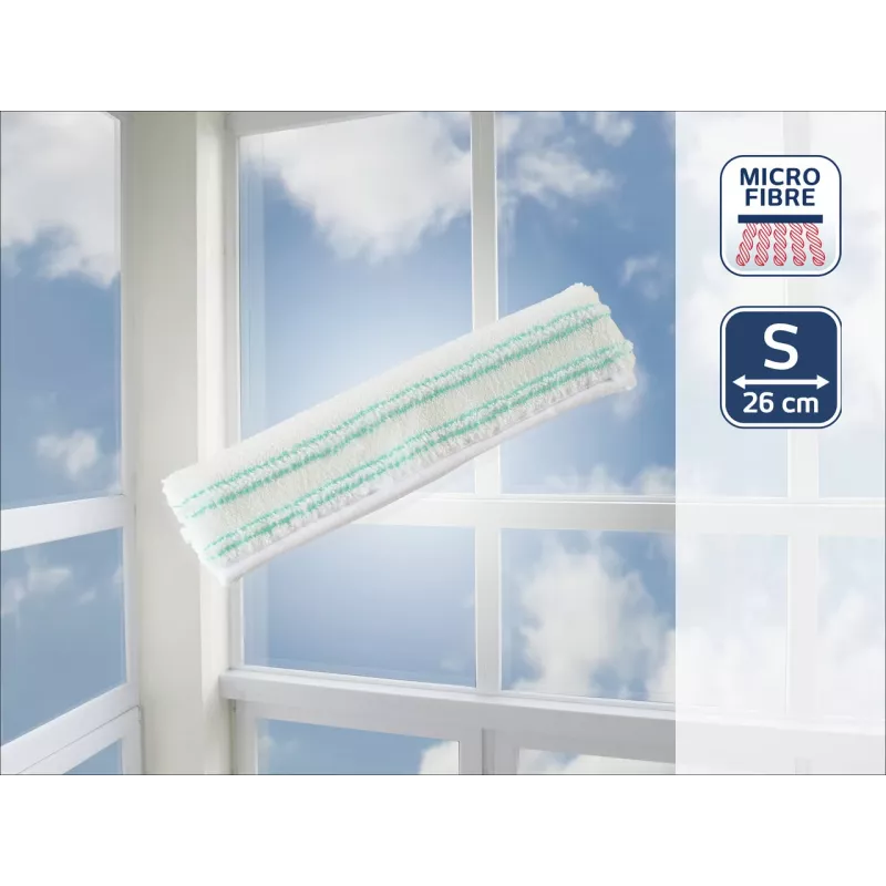 LEIFHEIT Fensterwischer Ersatz-Mikrofaserbezug M, 32 cm, Weiß/Türkis
