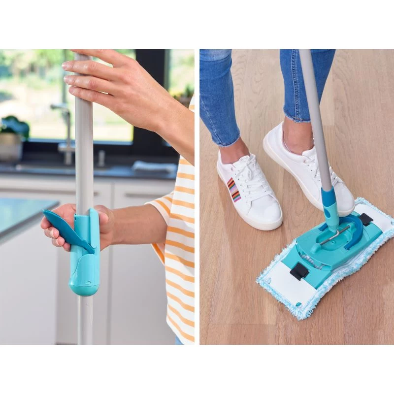 LEIFHEIT Bodenreinigungsset Clean Twist M Ergo mit Power Cleaner 1L, Spin-Mop-System, Grün/Weiß