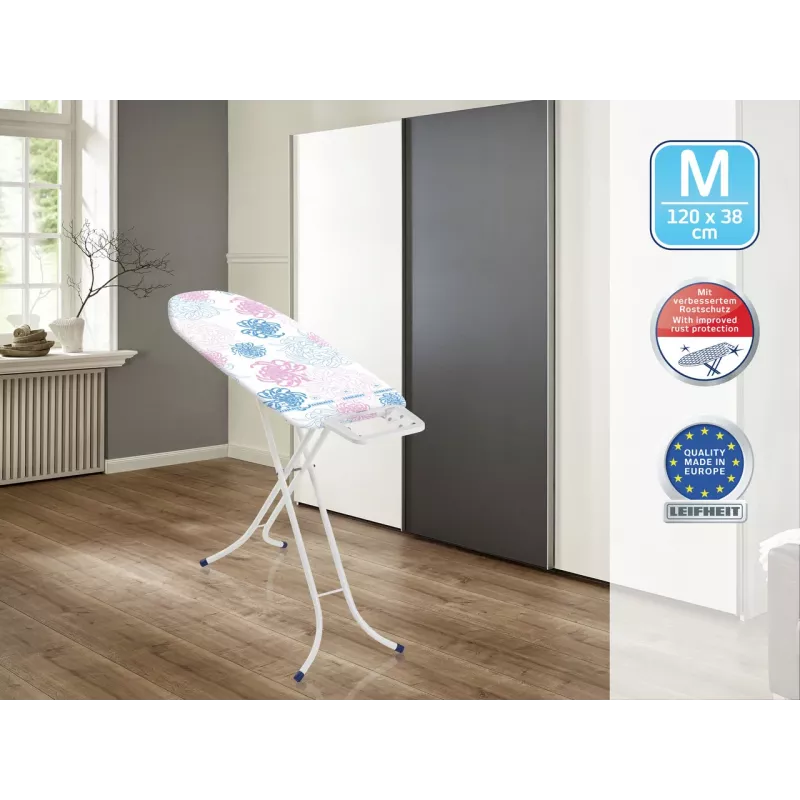 LEIFHEIT Bügelbrett Classic M Basic 120x38cm mit 8 Höheneinstellungen und Baumwollbezug