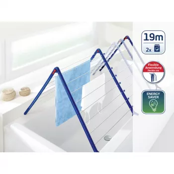 LEIFHEIT Pegasus Bath 190 ausziehbarer Badewannen-Wäschetrockner 19m Weiß/Blau