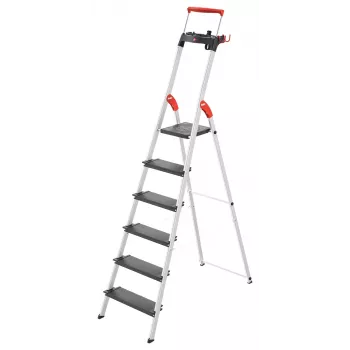 Hailo L100 TopLine 7-stufige Aluminium-Stehleiter mit Multifunktionsablage, 150 kg Traglast, EN 131 8050-607