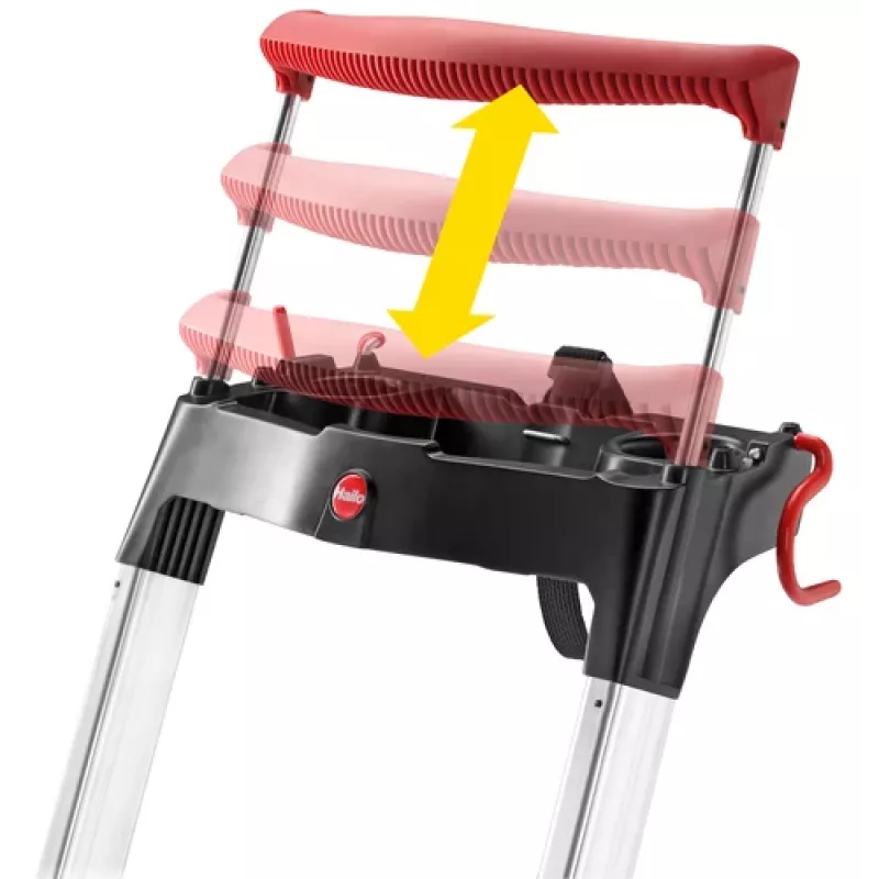 Hailo L100 TopLine 7-stufige Aluminium-Stehleiter mit Multifunktionsablage, 150 kg Traglast, EN 131 8050-607