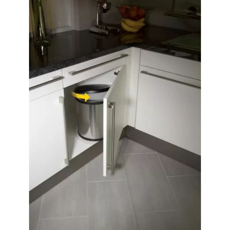 HAILO Compact-Box M 15L Edelstahl-Tretmülleimer mit Soft-Close-Deckel