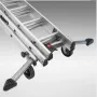 Hailo SafetyLine Leiterrollen – 2-teiliges Mobilitätsset, 120 mm feststehende Rollen mit Gummi-Lauffläche, werkzeuglose Clip-On-Montage, Schwarz/Rot