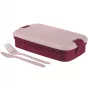 CURVER Lunch&Go rechteckige Lebensmittelschale mit Besteck 1,4L Lila