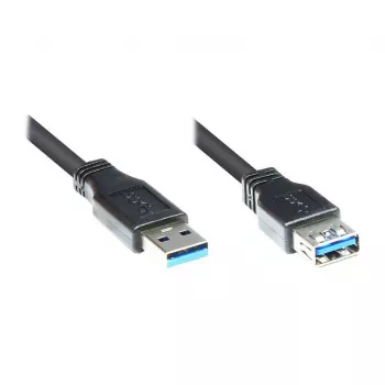 Good Connections USB 3.0 Verlängerungskabel, Typ-A Stecker auf Typ-A Buchse, Schwarz, 3 m 2711-S03
