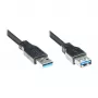 Good Connections USB 3.0 Verlängerungskabel, Typ-A Stecker auf Typ-A Buchse, Schwarz, 3 m 2711-S03