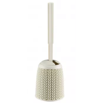 CURVER Knit Toilettenbürste mit Halter, Weiß, Ø14x43 cm