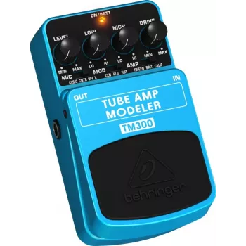 Behringer TM300 Tube Amp Modeler Effektpedal für E-Gitarre, Blau/Schwarz