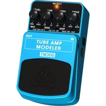 Behringer TM300 Tube Amp Modeler Effektpedal für E-Gitarre, Blau/Schwarz