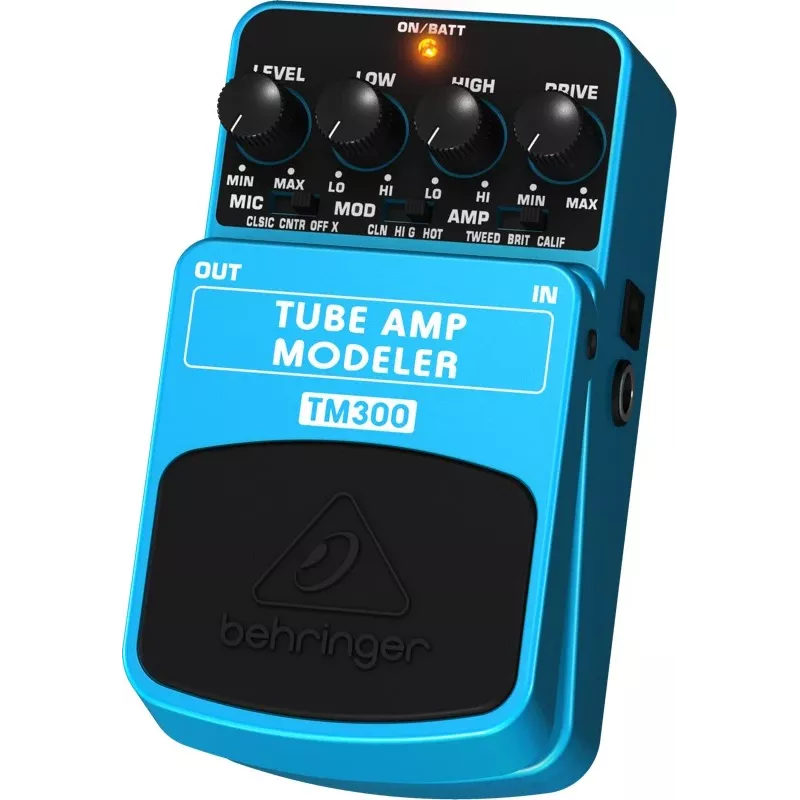 Behringer TM300 Tube Amp Modeler Effektpedal für E-Gitarre, Blau/Schwarz