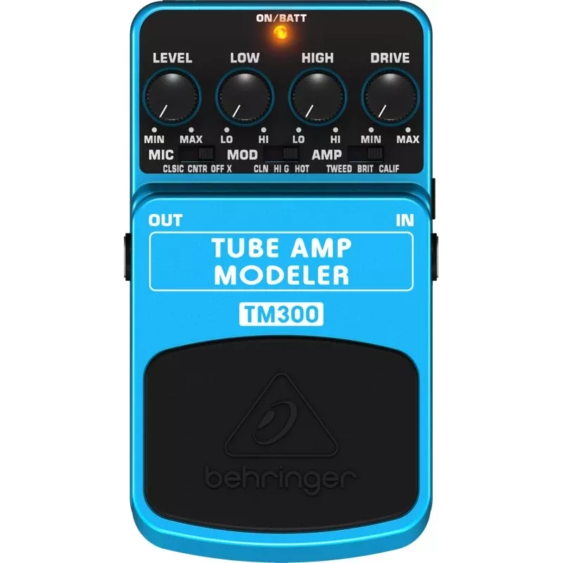 Behringer TM300 Tube Amp Modeler Effektpedal für E-Gitarre, Blau/Schwarz