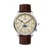 Zeppelin Mediterranee 96365_SET Automatikuhr, 42mm, grünes Sunray-Zifferblatt, braunes Leder- und Milanese-Mesh-Armband