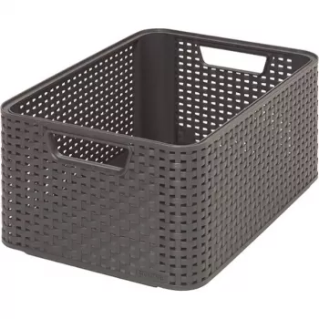CURVER Style M Aufbewahrungsbox 38,6x28,7x17 cm Dunkelgrau Rattan-Optik 18L