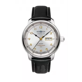 Zeppelin Mediterranee Herren Schweizer Quarzuhr 96641, 40mm, Beiges Zifferblatt, Braunes Lederarmband