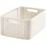 Curver Style M 17L Aufbewahrungsbox mit Deckel, Rattan-Effekt, Creme