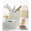 Curver Style M 17L Aufbewahrungsbox mit Deckel, Rattan-Effekt, Creme