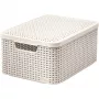 CURVER Style M Aufbewahrungsbox mit Deckel, 39,3 x 29,3 x 18,7 cm, Creme, 21,6L, Faltbar