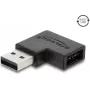Delock USB 2.0 Typ-A Stecker auf Easy USB Typ-A Buchse Adapter, linksgewinkelt, Schwarz