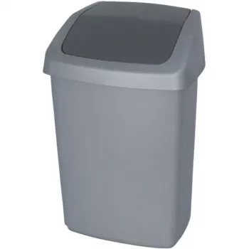CURVER Schwingdeckel-Abfalleimer 25L Dunkelgrau/Silber