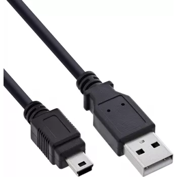 InLine USB 2.0 Mini-Kabel, USB-A auf Mini-B, Schwarz, 1,5m