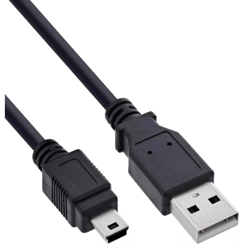 InLine USB 2.0 Mini-Kabel, USB-A auf Mini-B, Schwarz, 1,5m