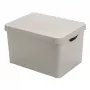 Curver Deco Stockholm L Aufbewahrungsbox mit Deckel 39,5x29,5x23,5 cm Punkte Schwarz/Weiß