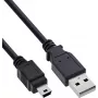 InLine USB 2.0 Mini-Kabel, USB-A Stecker auf Mini-B Stecker, Schwarz, 5 m