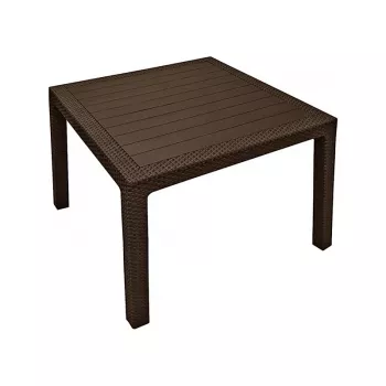 Keter Melody Quartet Gartentisch Braun Rechteckiger Outdoor-Esstisch für 6 Personen