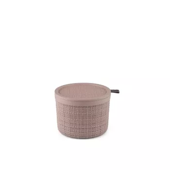 CURVER Jute Runder Aufbewahrungskorb mit Deckel 2L Rosa 17x13cm