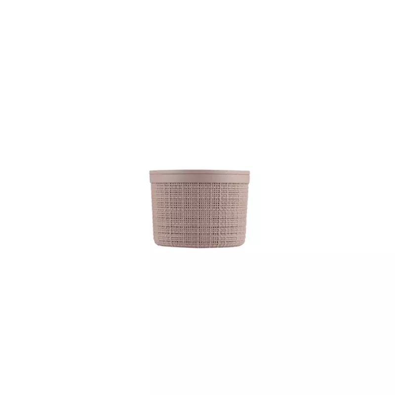 CURVER Jute Runder Aufbewahrungskorb mit Deckel 2L Rosa 17x13cm