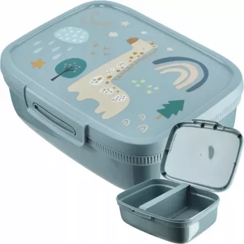CURVER Snap Box rechteckige Aufbewahrungsdose mit Trennwand 1,8L Blau-Grau