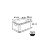 KEEEPER Robert 20L Eurobehälter, 400 x 300 x 220 mm, Graphit, Tragfähigkeit 30 kg, stapelbar, lebensmittelecht
