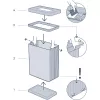 CURVER Rechteckiger metallisierter Abfallbehälter Verto Recycle 54L Pearl Pink