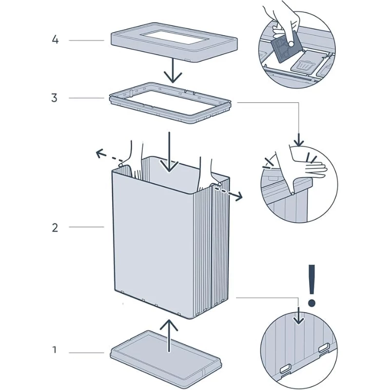 CURVER Rechteckiger metallisierter Abfallbehälter Verto Recycle 54L Pearl Pink