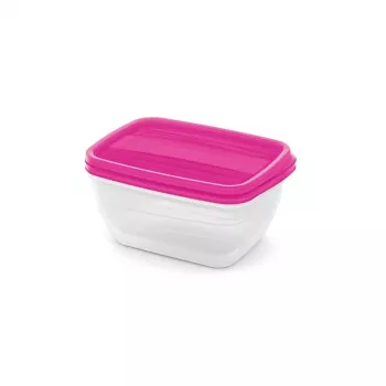 CURVER Rechteckiges Lebensmittelbehälter-Set 2x1,3L Vedo Transparent Rosa