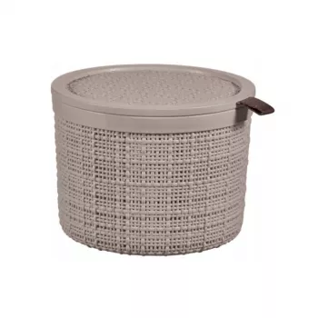 CURVER Korb mit Deckel Jute Rund 2L Ø17x13cm Beige