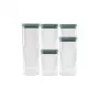CURVER Kara Vorratsdosen-Set für trockene Lebensmittel 0,5L + 2x1,2L + 1,8L + 2,4L, Transparent/Petrol, 6-teilig, luftdicht, stapelbar, BPA-frei