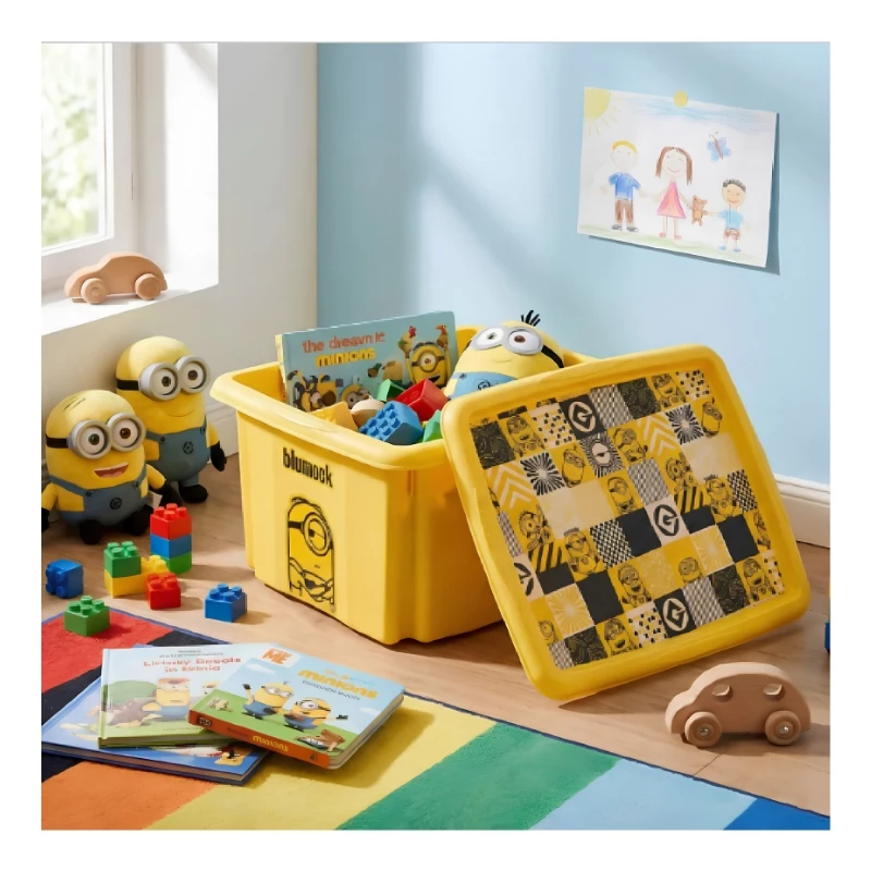 KEEEPER Aufbewahrungsbox mit Deckel 15L Karolina „Minions Mosaik“ 38x29,5x20,5 cm Gelb