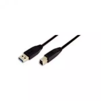 LogiLink USB 3.0 Kabel, USB-A Stecker auf USB-B Stecker, Schwarz, 2 m, 5 Gbps, Doppelt Geschirmt
