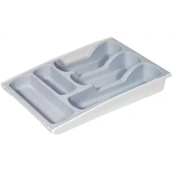 CURVER Besteckkasten 30x42x6,4 cm Grau – 6 Fächer, spülmaschinenfest, BPA-freies Polypropylen