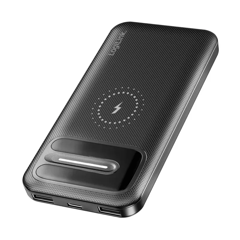 LogiLink PA0343RF Wireless Powerbank 10000 mAh Schwarz