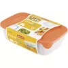 Curver Fresh & Go Aufbewahrungsboxen-Set, 3 rechteckige Behälter, 2L + 1L + 0,5L, transparent mit farbigen luftdichten Deckeln