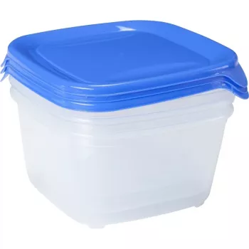 Curver Fresh & Go Set aus 3 quadratischen Frischhalteboxen 1,2L Blau